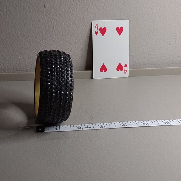 Very Heavy Distressed Beat Up Vintage Black 8 Inch Bangle - Picture 11 of 12